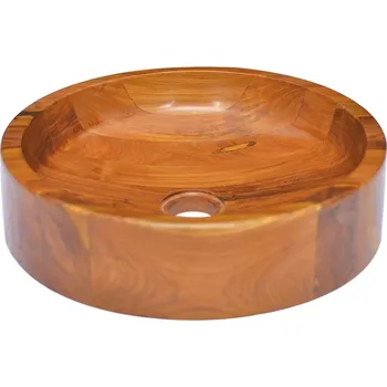 vidaXL Umyvadlo masivní teak Φ40 x 10 cm [326159]