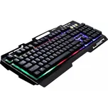 PrimeGear G700, Herní klávesnice k PC s držákem na mobil, USB, podsvícen RGB, černá, US