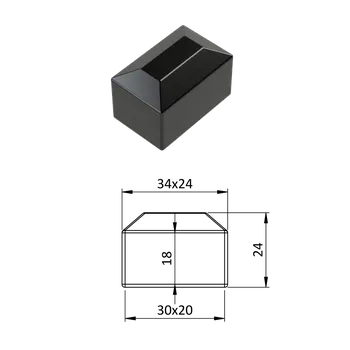 Vnější krytka 20 x 30 mm, plastová PE, černá