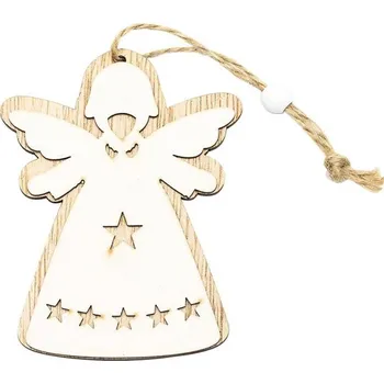 Velikonoční dekorace DECOLED Závěsná dřevěná dekorace anděl 10 × 7,5 cm