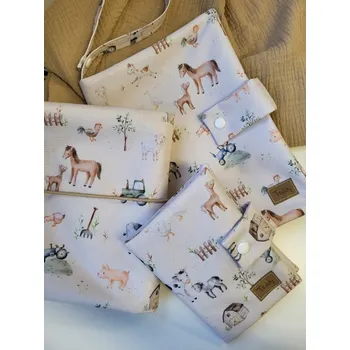 Obal na doklad Midi sada farma - (plenkovník + obal na očkovací průkaz + přebalovací podložka)