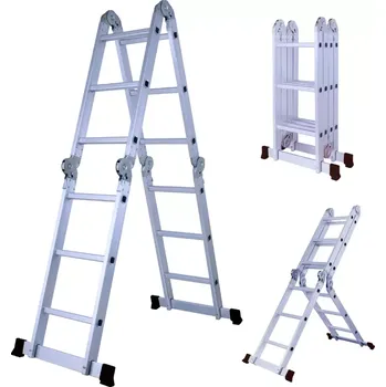 Žebřík Herzberg Professional Tools Herzberg HG-5002: Hliníkový víceúčelový žebřík