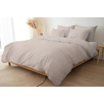 Povlečení Tom Linen Lněné dětské povlečení z přírodního Kostkovaného lnu 135x100,40x60