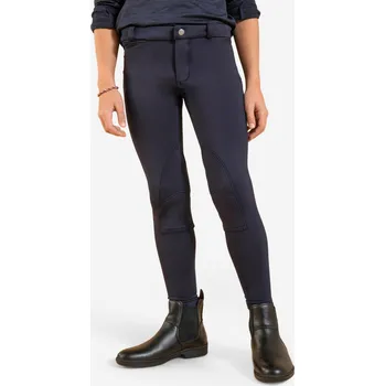 Jezdecké kalhoty FOUGANZA Dětské zimní rajtky 100 hřejivé námořnicky modré 6 LET MODRÁ