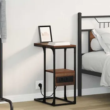 Noční stolek vidaXL Noční skříňka Hnědý dub 41,5 x 26 x 60,5 cm Kompozitní dřevo [859609]