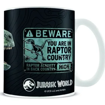 Bílý keramický hrnek Jurassic Park|Jurský park: Modrý (objem 325 ml)
