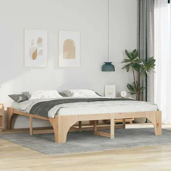 Postel vidaXL Rám postele Hnědá 200 x 200 cm Masivní borovicové dřevo [872974]