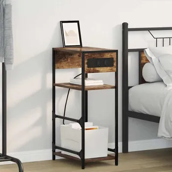 Noční stolek vidaXL Noční skříňka Kouřový dub 40 x 27 x 76 cm kompozitní dřevo [859572]