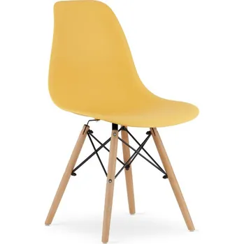 Jídelní židle Set jídelních židlí OSAKA hořčičné (hnědé nohy) 4ks