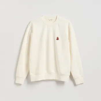 Pánská mikina Reserved - Mikina s výšivkou - krémová - ZU306-01X - ZU306-01X-M