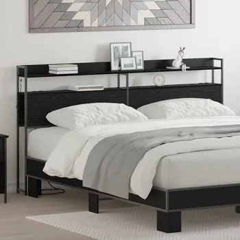 vidaXL Úložné čelo postele s policí Černý dub 180 cm Kompozitní dřevo [859710]