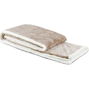 deka Vlnka Mikroplyšová deka s 3D vzorkem hnědá velikost lůžkovin 140x200