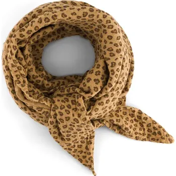 Šátek ROSE IN APRIL Mušelínový šátek BIANCA Mini - Leopard Coffee