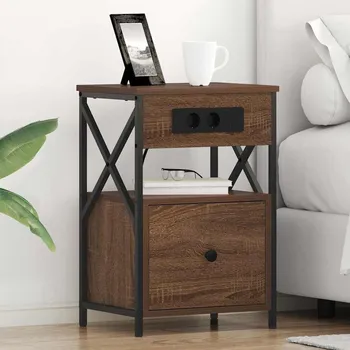 Noční stolek vidaXL Noční skříňka Hnědý dub 40 x 31 x 60 cm kompozitní dřevo [859498]