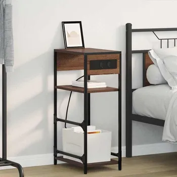 Noční stolek vidaXL Noční skříňka Hnědý dub 40 x 27 x 76 cm kompozitní dřevo [859574]