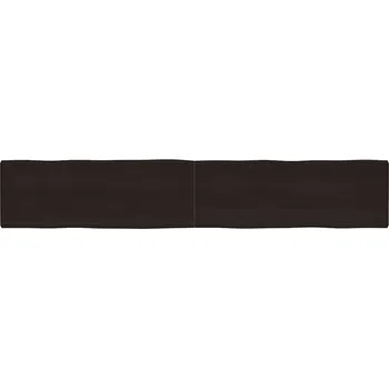 Stolní podložka Nábytek XL Stolní deska tmavě hnědá 220x40x(2-4)cm ošetřený dub živá hrana 364052