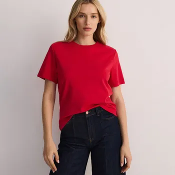 Reserved - Tričko z mercerované bavlny - červená - 2292T-33X - 2292T-33X-XL-3