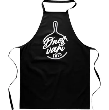 Kuchyňská zástěra Zástěra černá - Dnes vaří táta