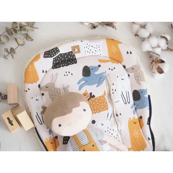 Podložka do kočárku prodloužená (Puppies, merino beránek)