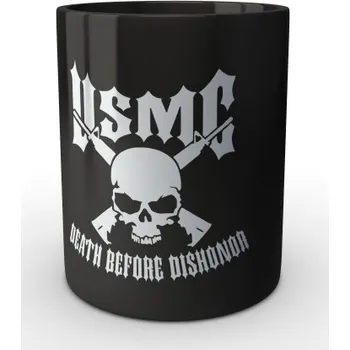 Sběratelský sportovní předmět Černý hrnek USMC Death Before Dishonor - černá