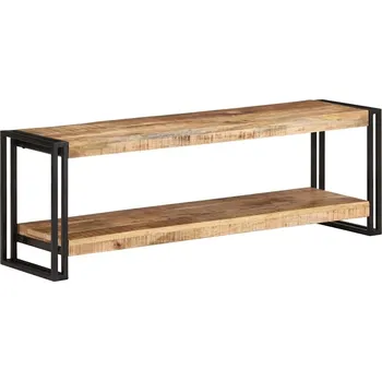 Televizní stolek vidaXL TV stolek 120 x 30 x 40 cm hrubé mangovníkové dřevo [320679] Barva: Černá