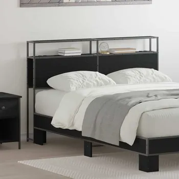 vidaXL Úložné čelo postele s policí Černý dub 140 cm Kompozitní dřevo [859750]