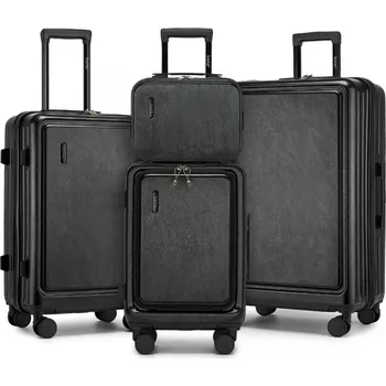 Sada 4 pevných kufrů KONO ABS+PC - 9.6/35.8/61.2/93.38 L - černá