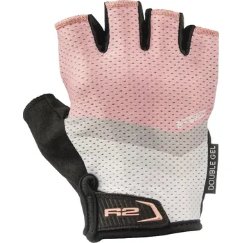 Cyklistické rukavice Dámské cyklistické rukavice R2 OMBRA 2.0 růžová/bílá/šedá Velikost: M