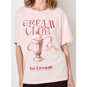 Dámské tričko Sinsay - Tričko s potiskem - pastelová růžová - 761IN-03X - 761IN-03X-XXL