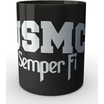 Sběratelství Černý hrnek USMC Semper Fi - černá