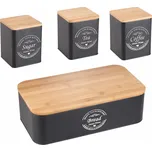 Herzberg Cooking Herzberg HG-04401: Sada 4 chlebníků s plechovkami - matně černá
