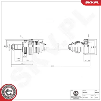Poloosa kola ESEN SKV Hnací hřídel ESN 40SKV029