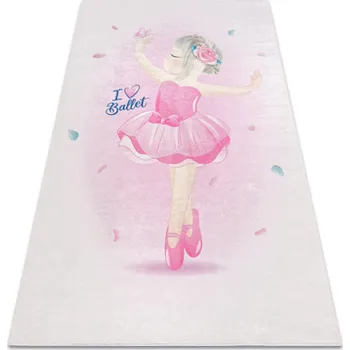 Koberec BAMBINO 42830 mycí kobereček Balerína pro děti protiskluz - růžový