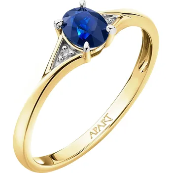 Prsten Zlatý prsten s diamanty a safírem - ryzost 585 - 109.457