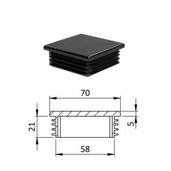 Příslušenství pro plot Krytka plastová 70 x 70 mm, černá