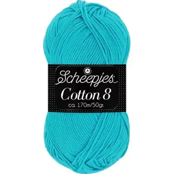 Příze Příze Scheepjes Cotton 8 tyrkysově modrá