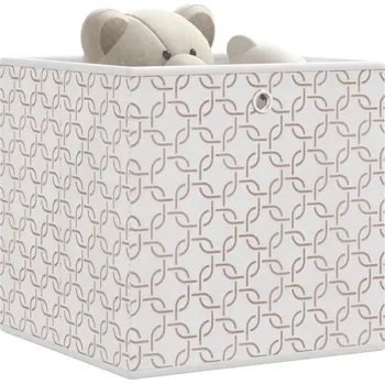 vidaXL Skládací úložné boxy 10 ks 32x32x32 cm netkaná textilie [4018980] Barva: krémová