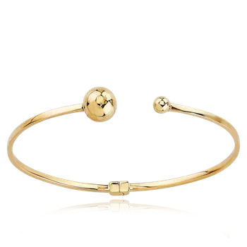 Náramek MINET Zlatý pevný náramek s kuličkami Au 585/1000