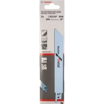 Pila ocaska BOSCH Pilový plátek do pily ocasky S 922 AF Flexible for Metal (2 ks) 2608656036