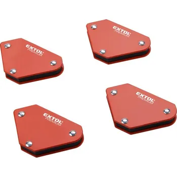Svěrák EXTOL magnet-úhelník svařovací mini, sada 4ks, 45 stupně-90 stupně-135 stupně, nosnost do 4 kg 8815180