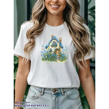 Dámské tričko Trička s potiskem Tričko s potiskem, KVĚTINOVÝ DOMEČEK 5, 1 ks zvolte VELIKOST textilu ZDE:: L- velikost typ Beagle