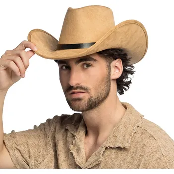 Karnevalový kostým Kovbojský klobouk Bronco béžový