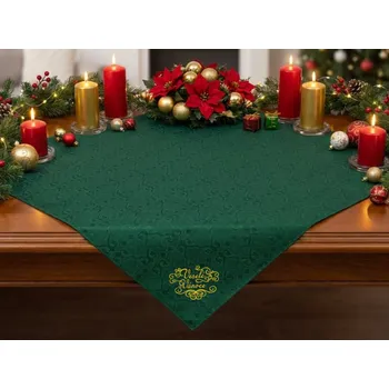 ubrus HEDVA ČESKÝ BROKÁT Ubrus Odaska 77x77 GOTIKA smaragdová