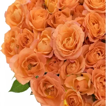 umělá květina Oranžová růže trsová 4 GOOD PEACH+ 40cm/4+