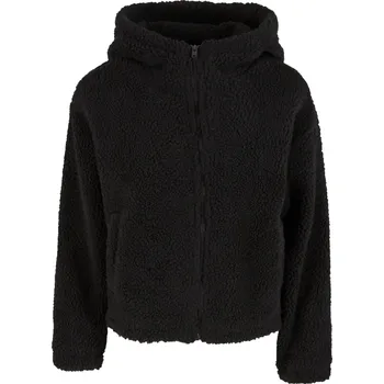 Dámská casual bunda Přechodní bundy z Urban Classics - Ladies Short Hooded Sherpa Jacket - Ženy - černá
