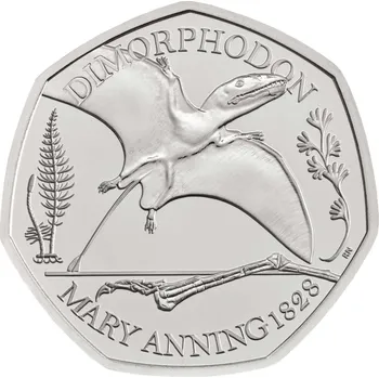 VELKÁ BRITÁNIE. 50 pence 2021. Dimorphodon.