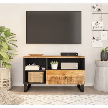 Televizní stolek vidaXL TV stolek 80x33x46 cm masivní recyklované a kompozitní dřevo [351974] Barva: světle hnědá