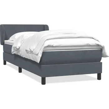 Postel vidaXL Box spring postel s matrací 80x210 cm samet [3317341] Barva: Tmavě šedá