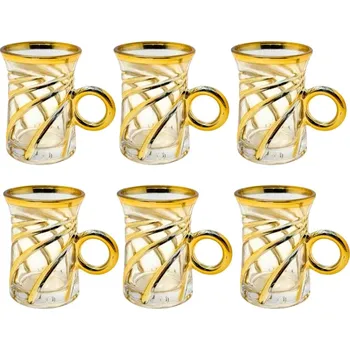 Eisenbach EB-6DTC250: 6 skleněných šálků na kávu Demitasse se zlatým akcentem