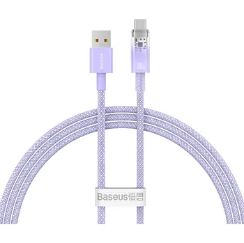 Datový kabel Baseus Explorer kabel USB-A / USB-C / 100W / 1m / fialová / CATS010405
